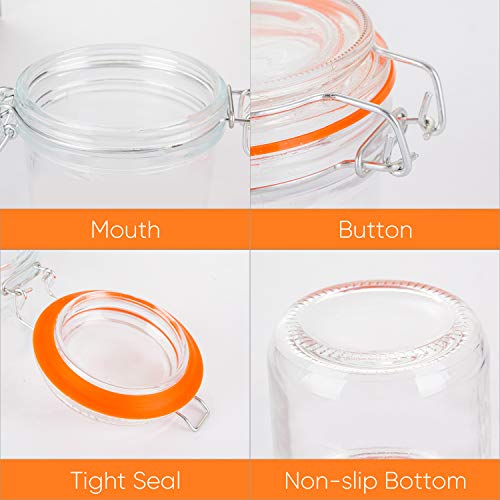16 oz Glass Jars with Hinged Lids (Round-16oz12pack)