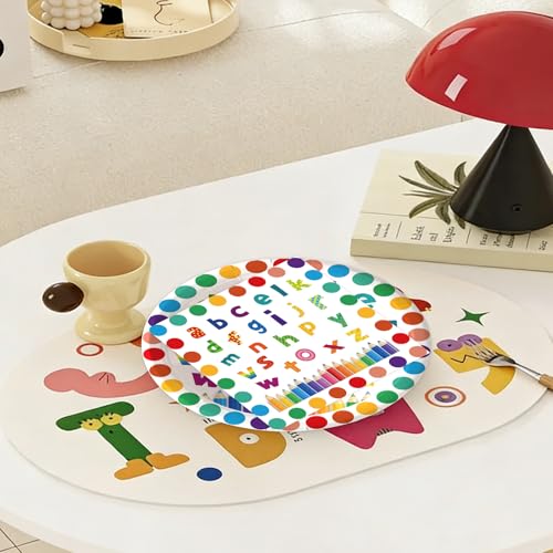 50PCS Alphabet Paper Plates and Napkins ACB Themed Party Decorations