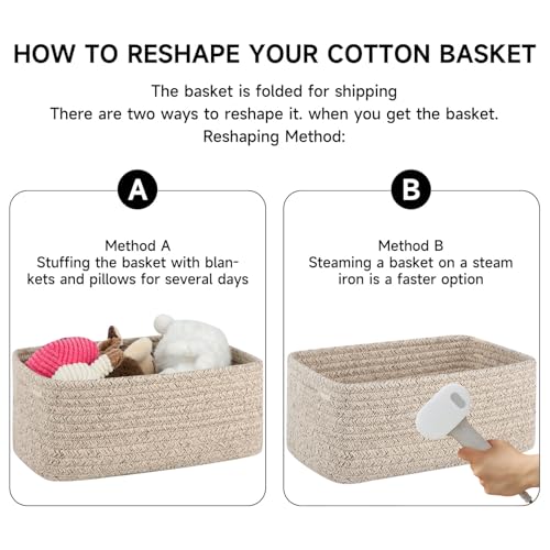 6 Pack Small Storage Baskets for Shelves (Brown / 11.81x7.87x4.72)