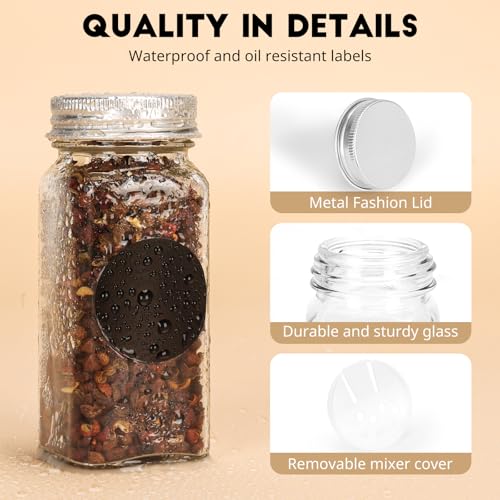 6Pack Spice Jars with Label (silver / 6Pack-4oz)