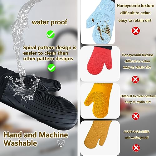 Silicone Oven Mitts (Black)