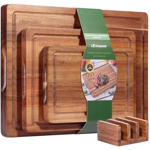 Acacia Wood Cutting Board Set of 3 (Wood)