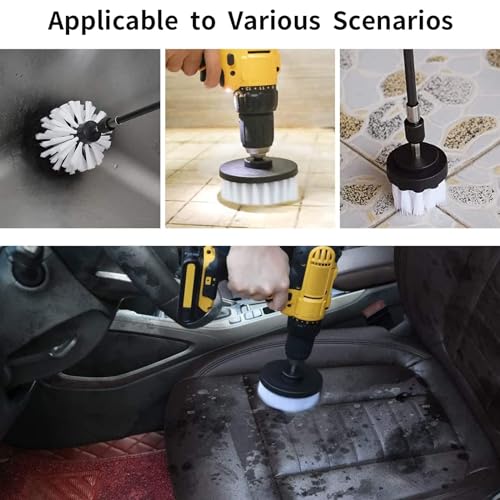 8 Pcs Drill Brush Attachment Set (White)