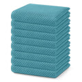 100% Cotton Waffle Weave Kitchen Dish Towels 8 (Lake Blue / 13 X 28 - 8 Pack)