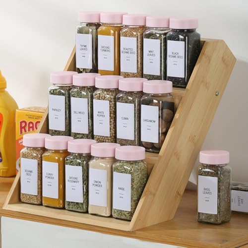 48 Glass Spice Jars with Labels