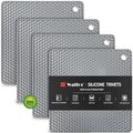 Silicone Trivet Mats (7in, 4 Grey Square)