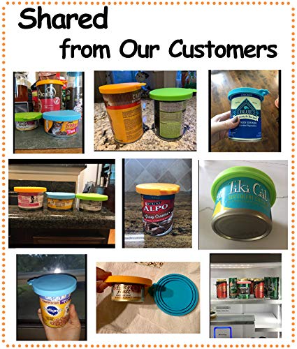 Pet Food Can Cover Silicone Can Lids for Dog and Cat Food (Green/Orange)