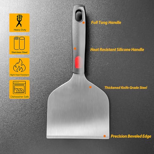 Wide Griddle Scraper (Grill Scraper_Silicon Handle)