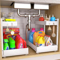 Under Sink Organizer Bathroom Kitchen (cream white)