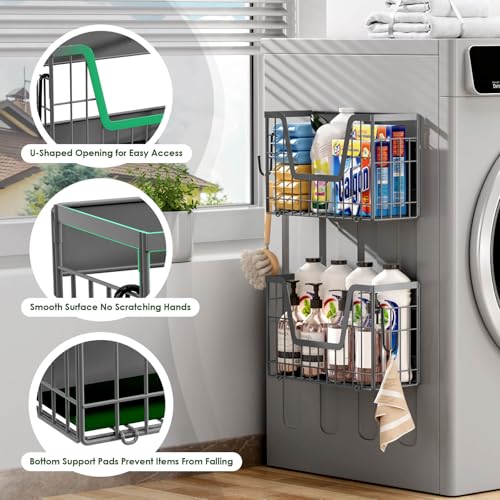 4 Pack Magnetic Shelves for Fridge (Grey / 4)