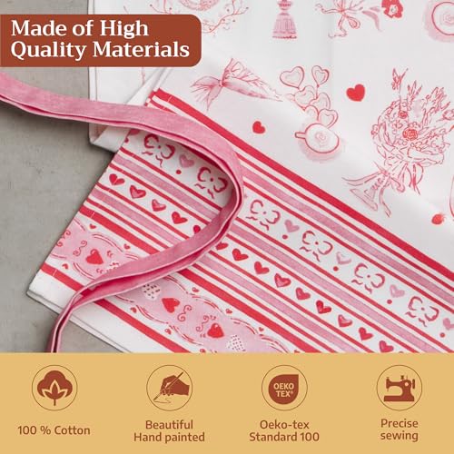 Aprons for women with Pocket 100% Cotton Pack of 1 (099 - Valentine Gift)