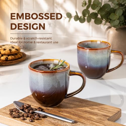 Ceramic Coffee Mugs Set of 6 (Dusk Blue / 12 OZ (Set of 6))