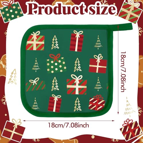 12 Pcs Pot Holders with Pocket (Red and Green / Christmas)
