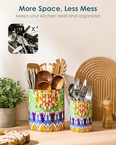 7.3"+5.5" Utensil Holder (Golden Bloom)