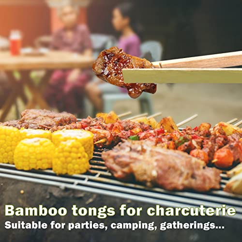 Mini Bamboo Tongs Disposable 100 Pcs 6.2 Inch Long Wooden Tongs (6.2inch)