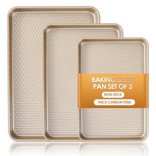 Baking Sheet Pan Set of 3 (Textured Champagne Gold)