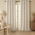 Beige 100% Boho Blackout Curtains 96 Inch 2 Panels with Tassels (Black / 52"W x 96"L (Pack of 2))