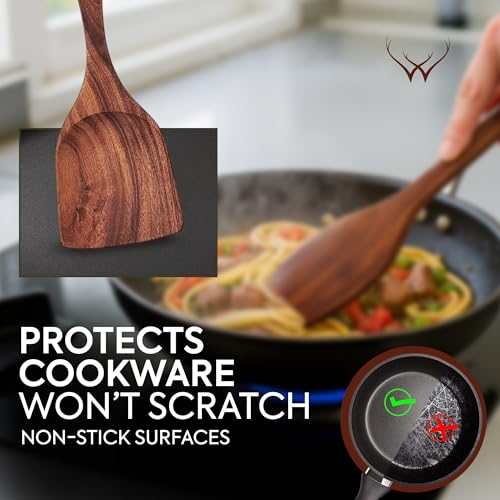7 Pcs Teak Wooden Kitchen Utensils (7 Pcs Set)