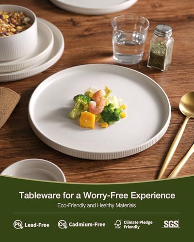 Star Stoneware Dinnerware Sets for 8 (Matte White)