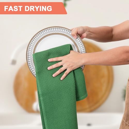 4 Pack Dish Towels (Grass Green / 13 x 28 - 4 Pack)