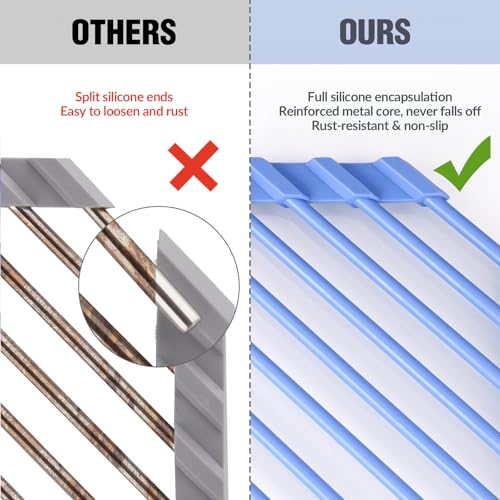 Triangle Roll Up Dish Drying Rack with Silicone Coating (Blue)