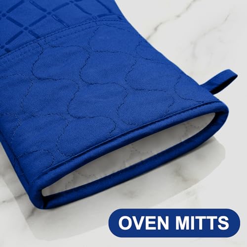 Oven Mitts Pot Holders Sets (Royal Blue)