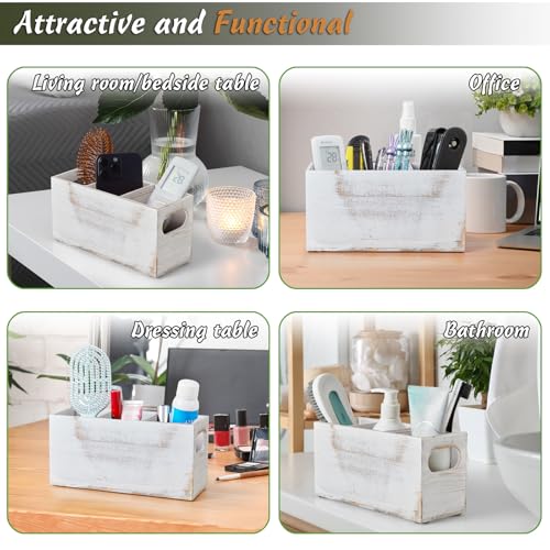 Wooden Silverware Caddy (Retro White)