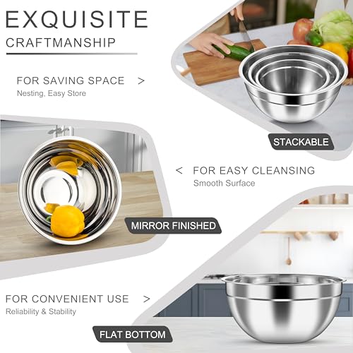 Mixing Bowls with Airtight Clear Lids (Teal Blue / Visible Airtight Lids)