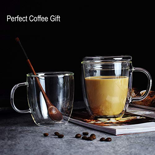 Glass Coffee Mug Double (16 Oz Bamboo Lid)