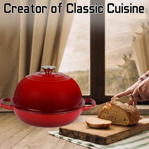 Enameled Cast Iron Bread Oven Dutch Oven Pot with Lid Bread Dutch Oven Red (Red / 6QT)