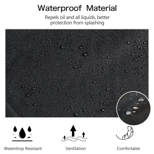 2 Pack Waterproof Dishwasher Rubber Adjustable Apron with Pockets (Black With Pockets)