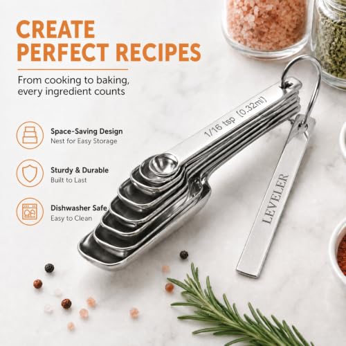Stainless Steel Measuring Spoons Set of 8 (Silver / Set of 8)