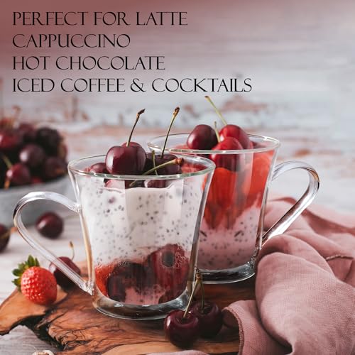 Wide Mouth Double Walled Glass Coffee Mugs (Clear mug-12oz)