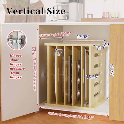 6 Tier Wooden Tray Dividers for Cabinets (6 Tier)