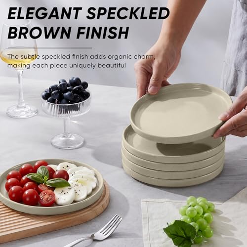 7.9 Inch Ceramic Dinner Plates (Deep Khaki / 7.9'')