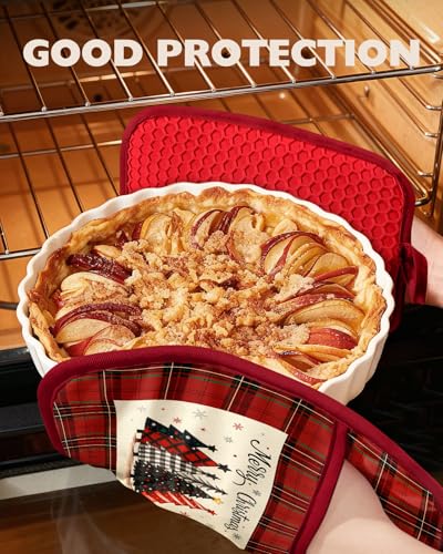 Silcone Christmas Pot Holders for Kitchen (Red)