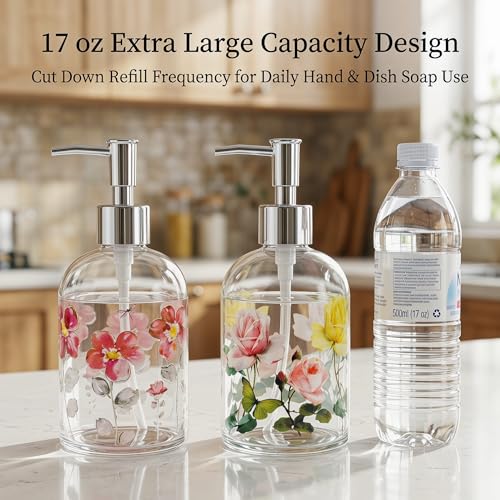 2 Pack Hand and Dish Soap Dispenser Set (Purple&yellow)