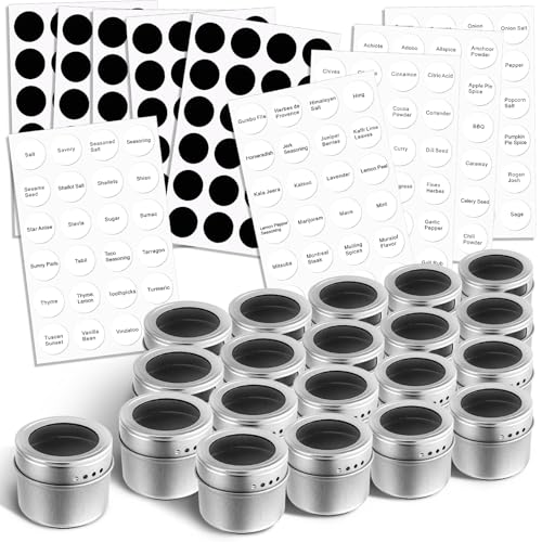 20 Pack Magnetic Spice Jars