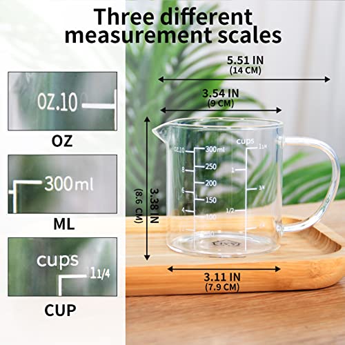 High Borosilicate Glass Measuring Cup (White measuring scale / 300 ML (1 1/4 Cup))