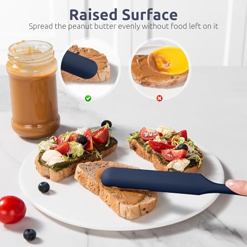 Skinny Silicone Jar Spatula Scraper (Midnight Blue / 9.72 in)