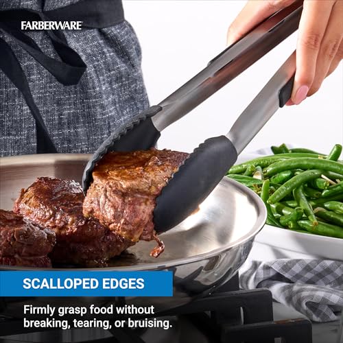 Pro Silicone Head Locking Kitchen Tongs 12 Inch