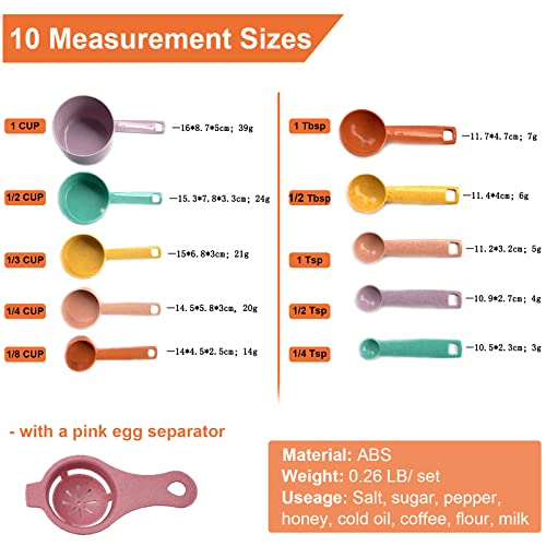 Plastic Measuring Cups and Spoons Set (Random Color Set)