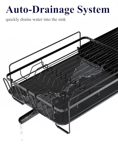 Extendable Dish Drying Rack (Standard / Black)