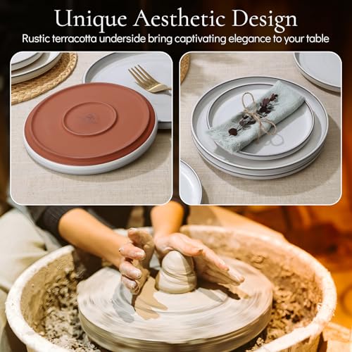 Stoneware Dinnerware Sets for 4 (Glacier White / Service for 4)