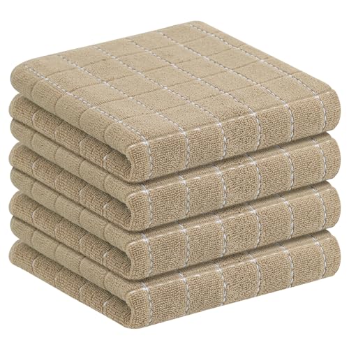 100% Cotton Terry Kitchen Towels (Tan / 13 X 28 - 4 Pack)