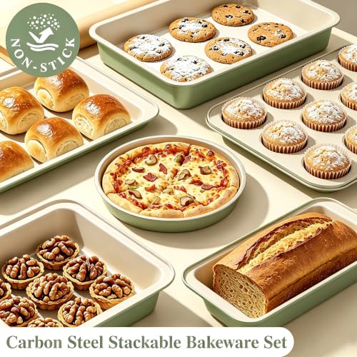 Pots and Pans Set Nonstick (Sage Green)