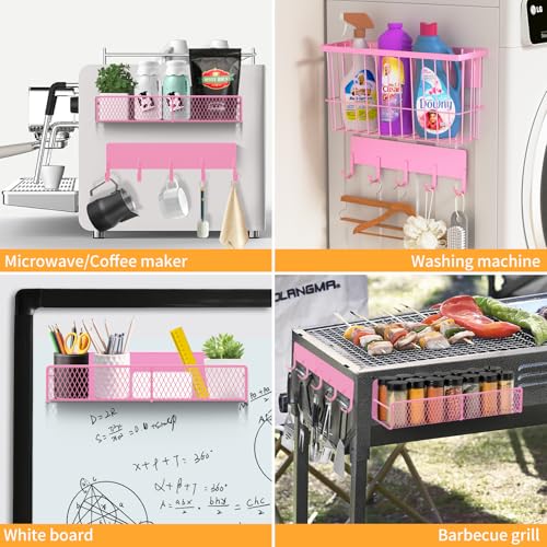 Magnetic Spice Rack for Refrigerator (Pink / Large 7 Pack)