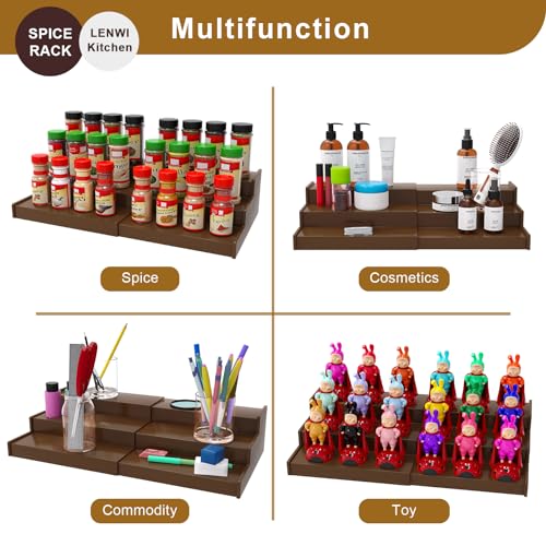 Spice Rack Organizer for Cabinet (Brown)