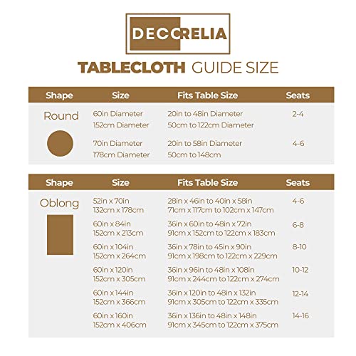 Waterproof Kitchen Faux Linen Round Tablecloth (Coffee / 60" (Round))