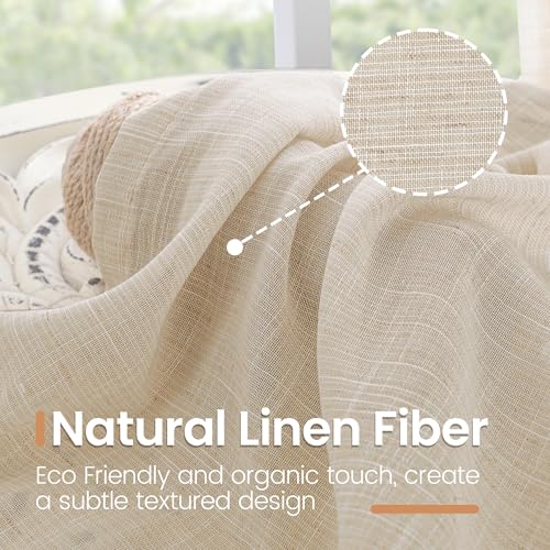 Natural Linen Curtains 78 Inches Long for Living Room (Natural / 52"W x 78"L (Pack of 2))